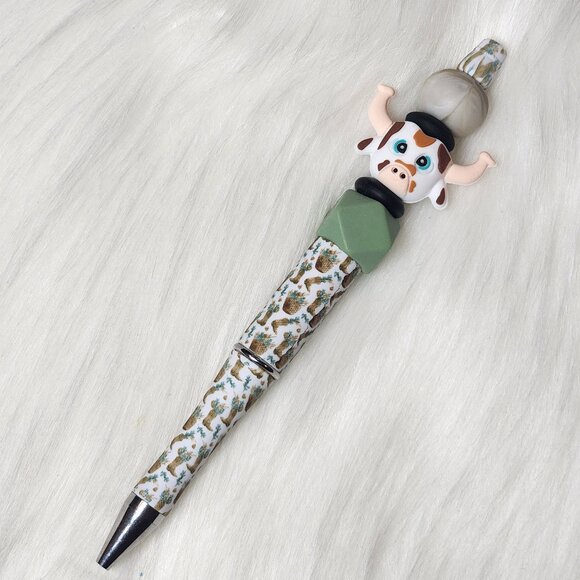 Cow Silicone Beaded Ink Pen - Picture 1 of 1